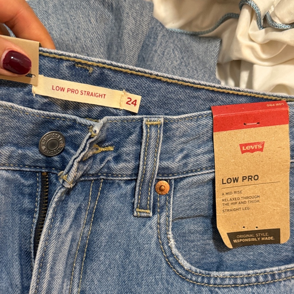 Levi's Women's Low Pro Straight Leg Blue Jeans
